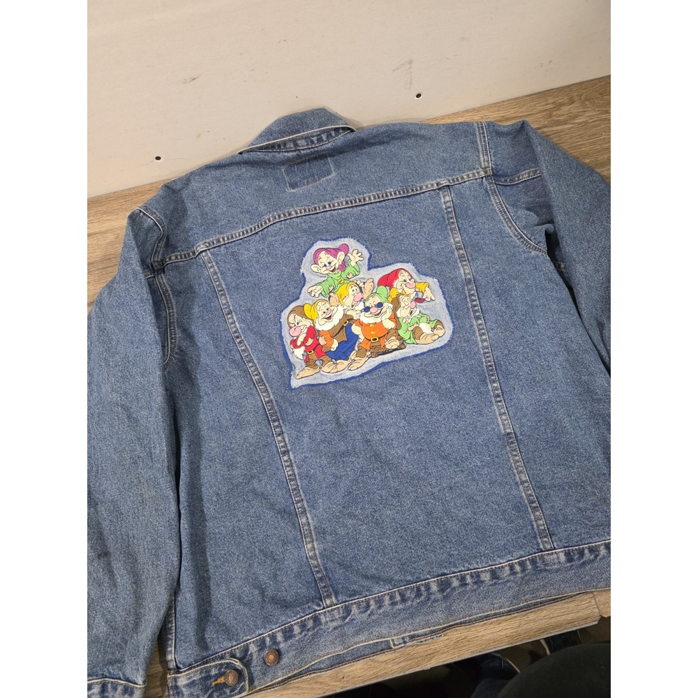 Vintage The Disney Store Blue Denim Jacket The Seven Dwarfs Disney Size XL